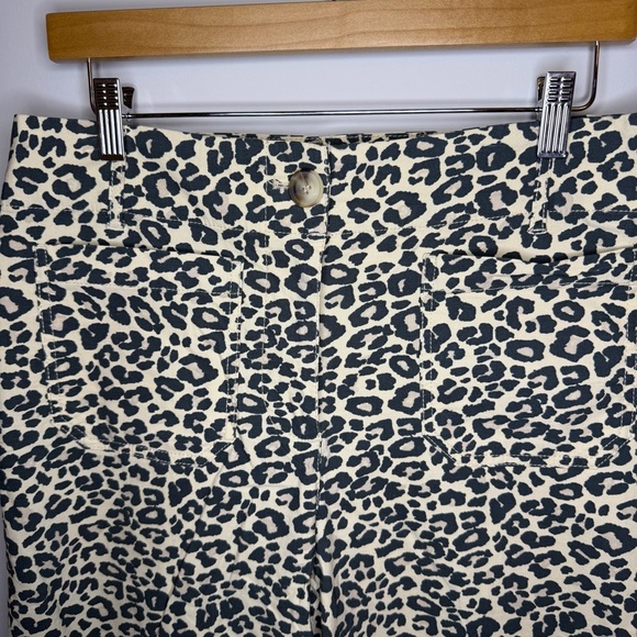 Nicole Miller Leopard Print Pants High Rise Straight Leg Size 6 - Picture 3 of 7